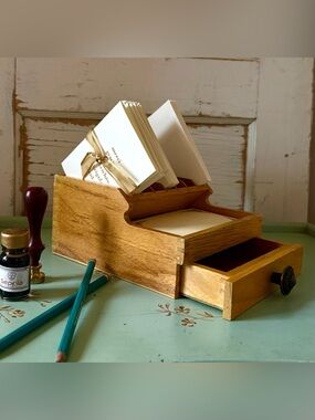 Vintage Wood Bench-top/Desktop Organizer, Plier Storage Rack, Jewelry Tools